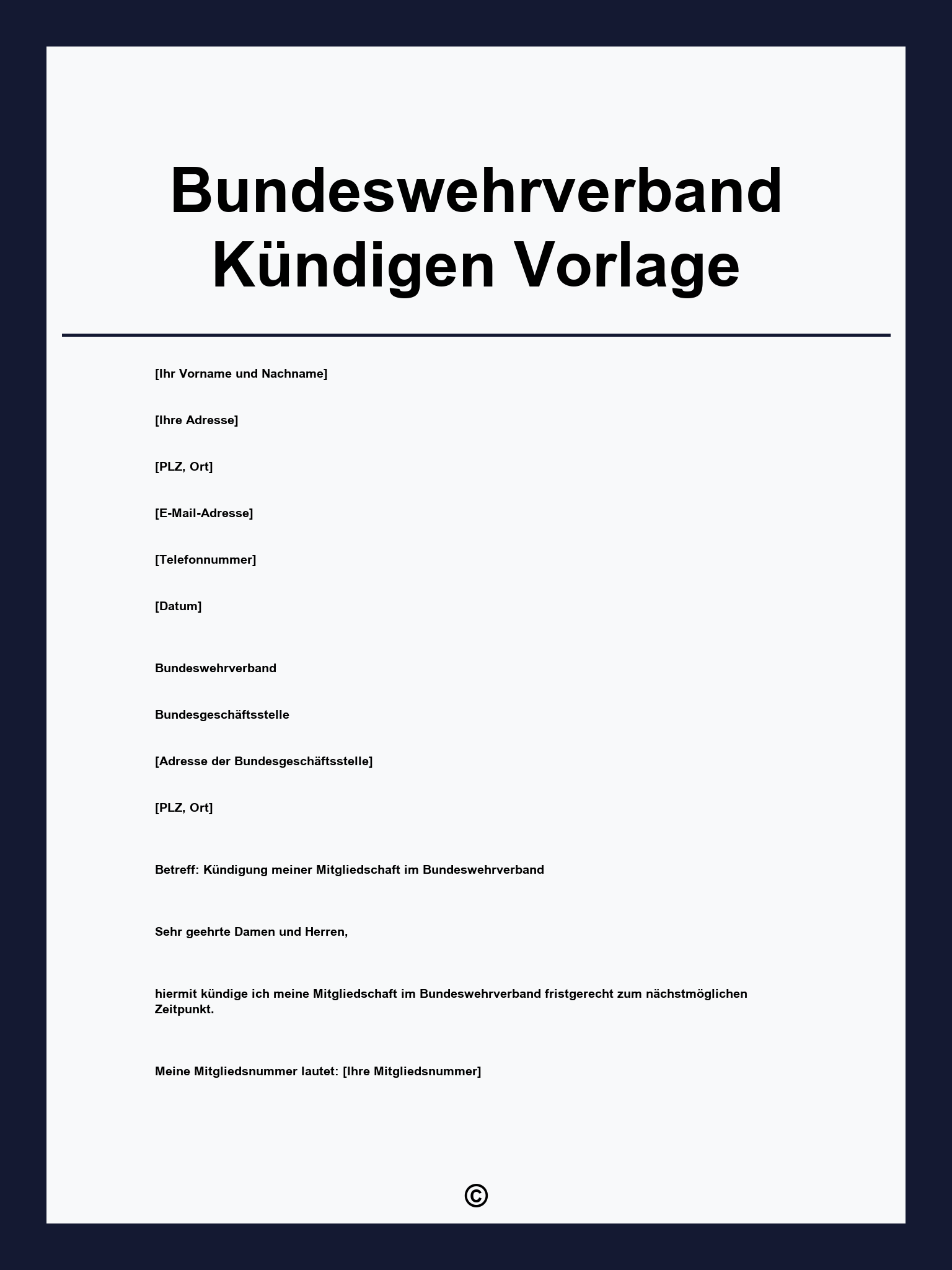 Bundeswehrverband Kündigen Vorlage
