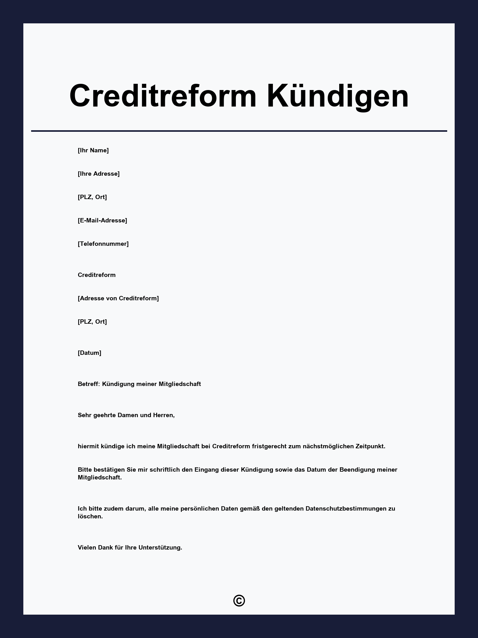 Creditreform Kündigen