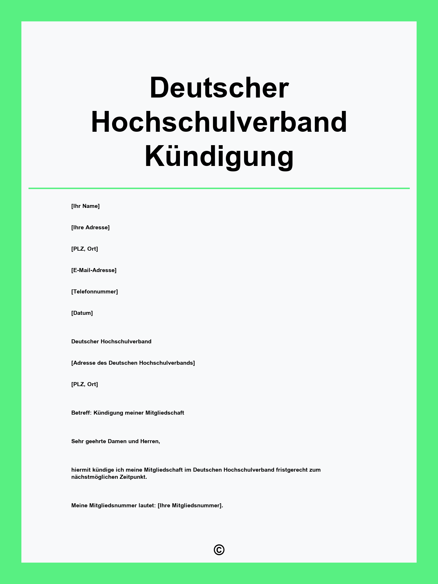 Deutscher Hochschulverband Kündigung