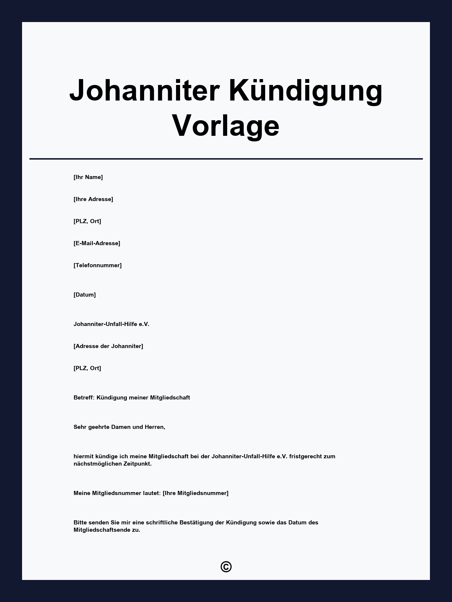 Johanniter Kndigen Vorlage