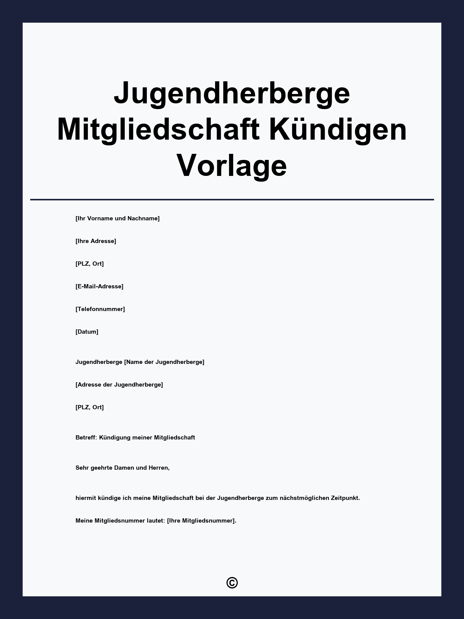 Jugendherberge Mitgliedschaft Kündigen Vorlage