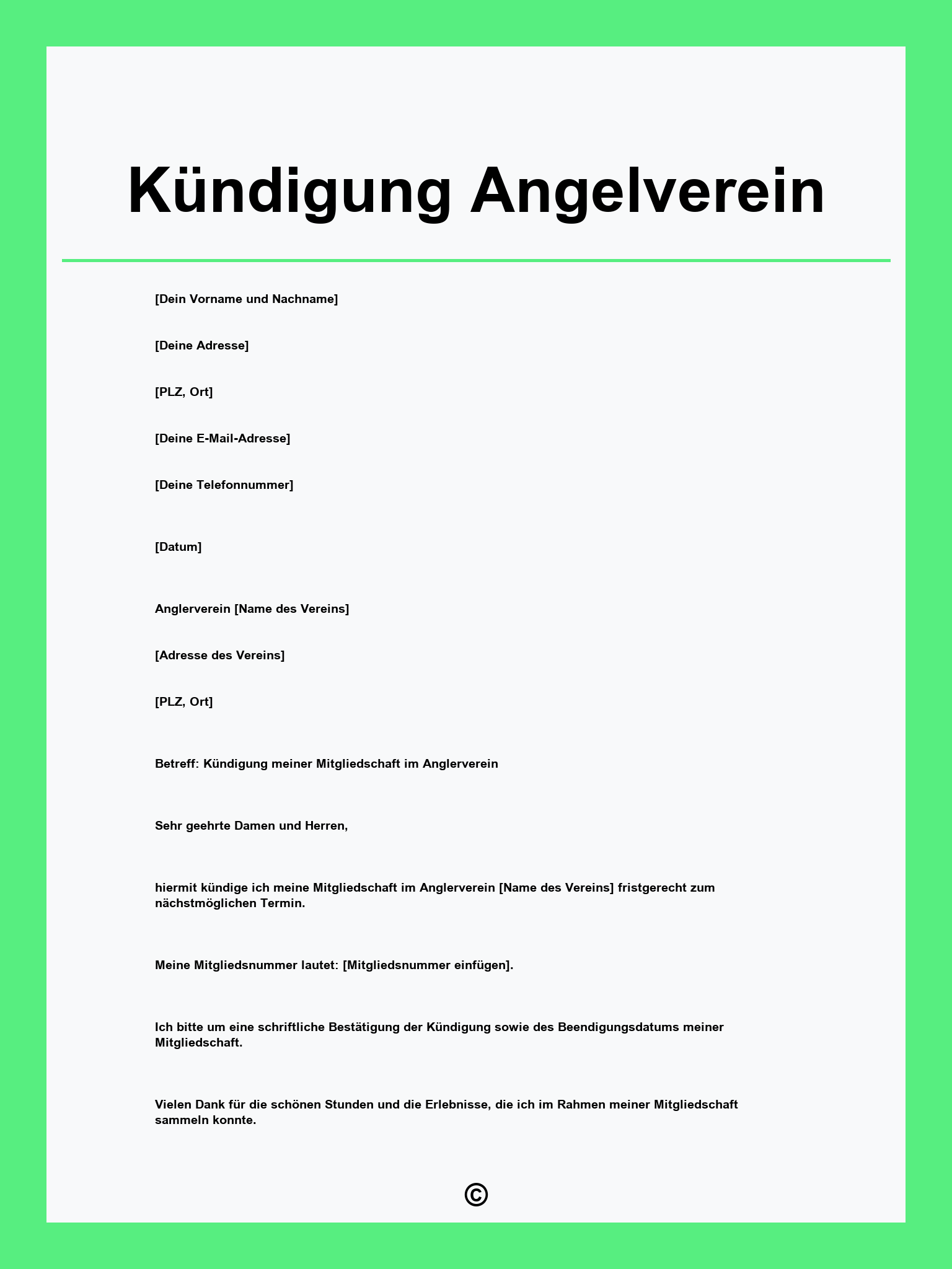 Kündigung Angelverein