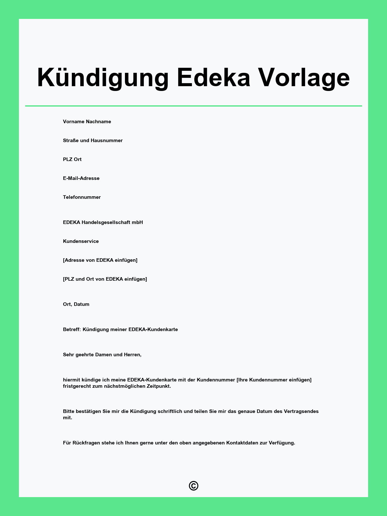 Kündigung Edeka Vorlage
