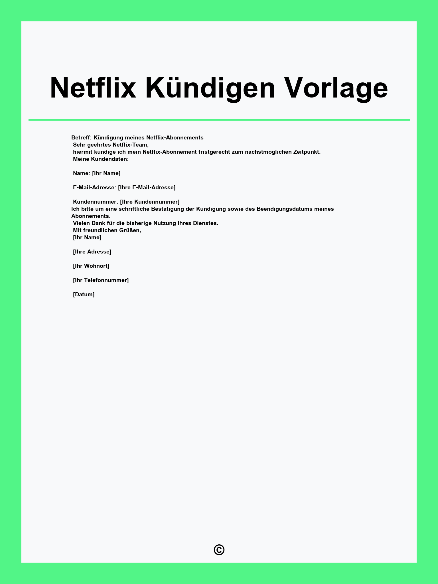Netflix Kündigen Vorlage