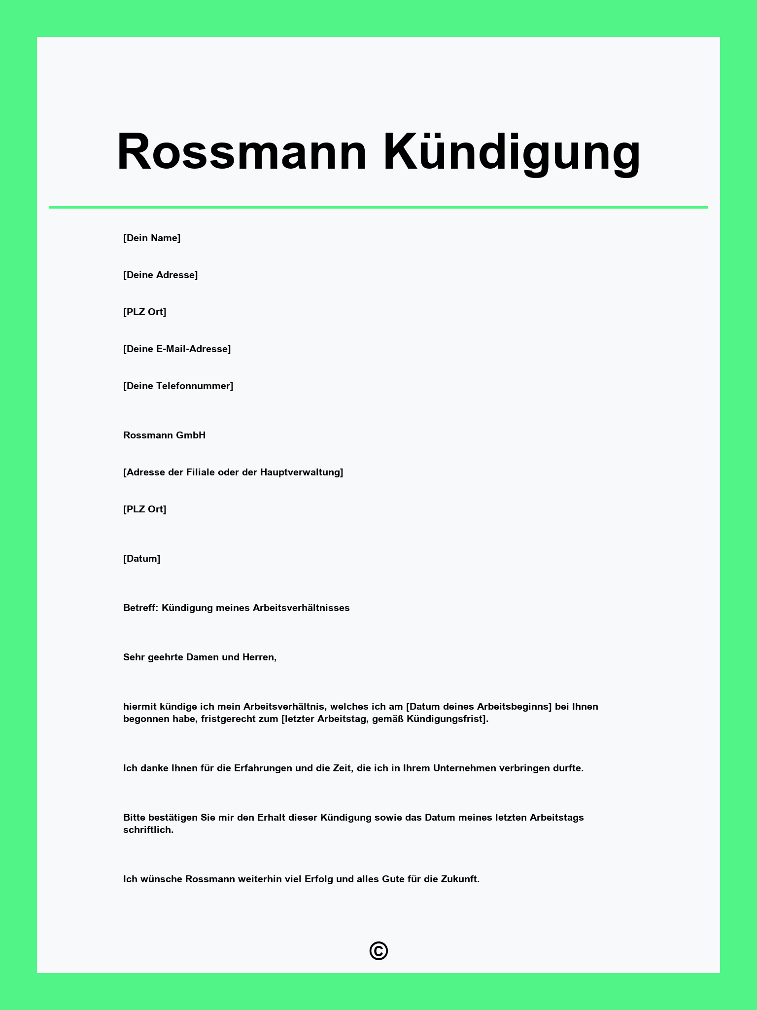 Rossmann Kündigung