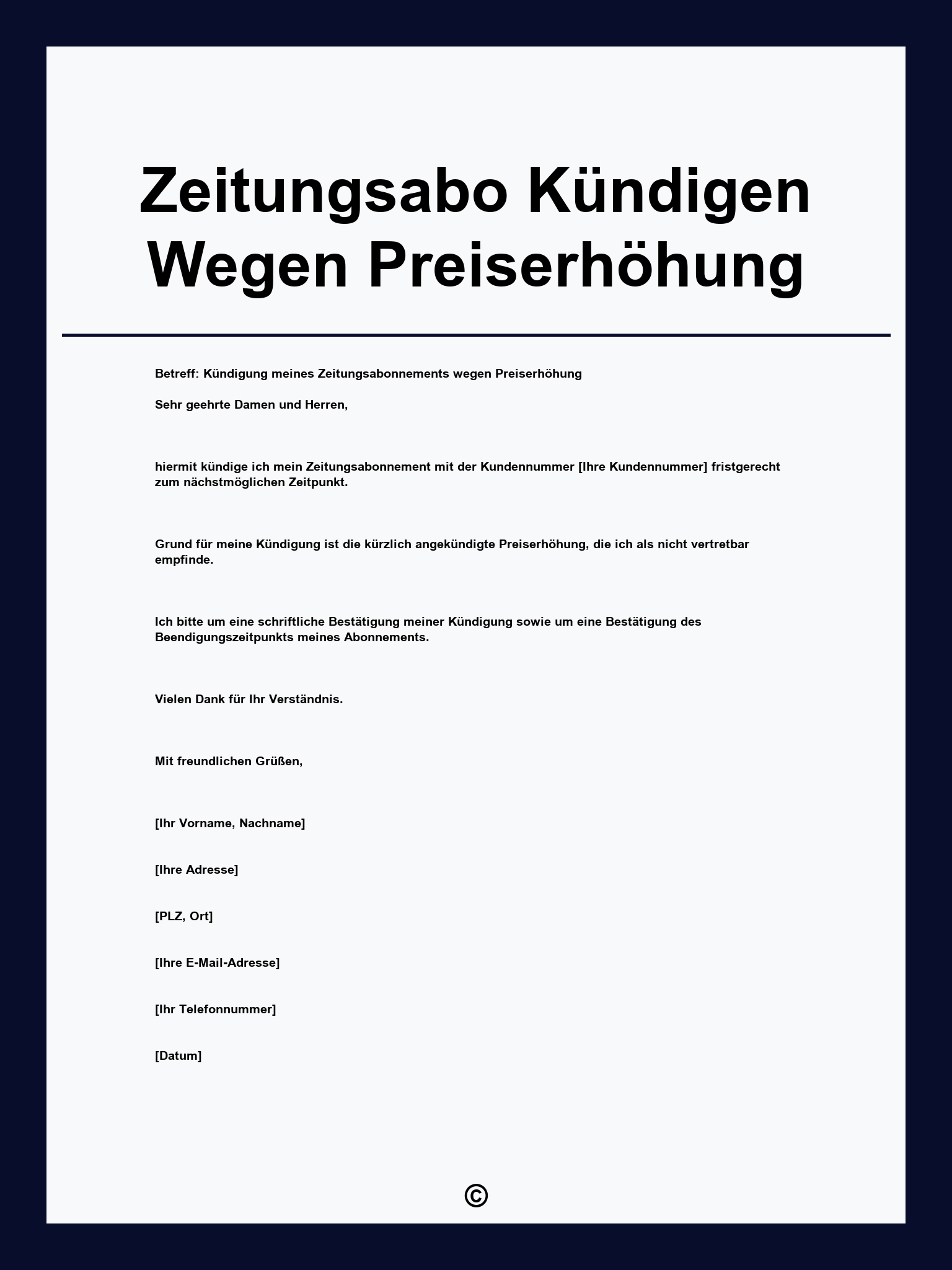 Zeitungsabo Kündigen Wegen Preiserhöhung